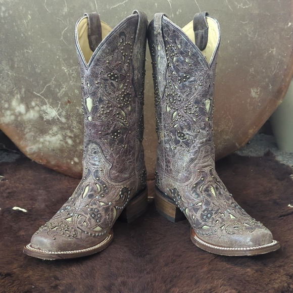 CORRAL A1121 "Jessica" distressed leather studded cowgirl western boots sz 7.5 - Picture 8 of 15